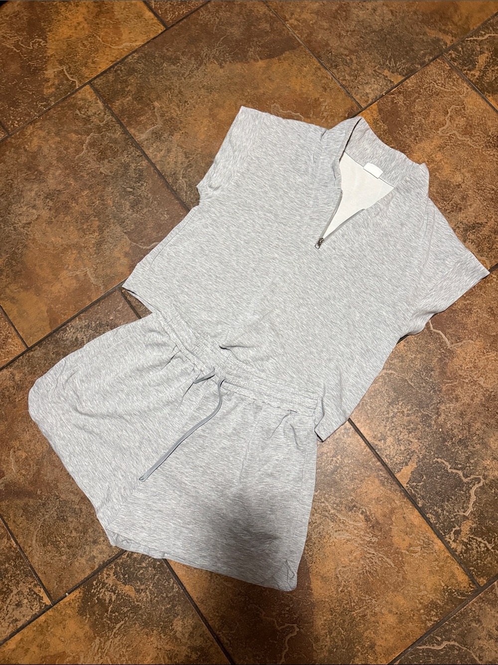 Heather Gray Short Sleeve Set - Women